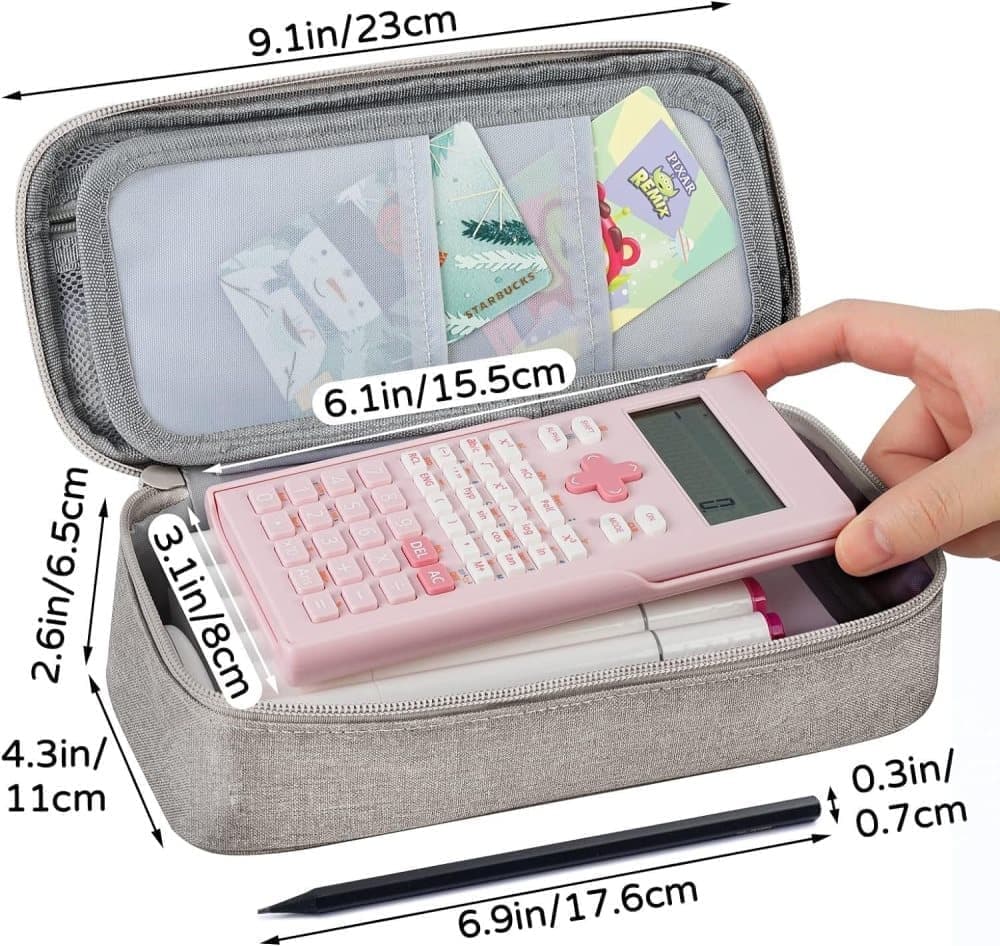 1 Pack Large Capacity Pencil Case, Multifunctional Lightweight Durable Organizer for Students and Office, Gray - Image 2