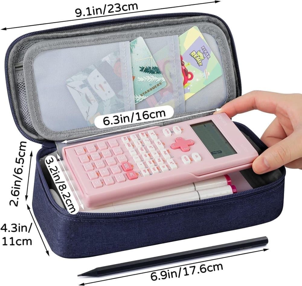 Large Capacity Pencil Case Light Blue, Multifunctional Lightweight Durable Organizer for Students and Office - Image 2