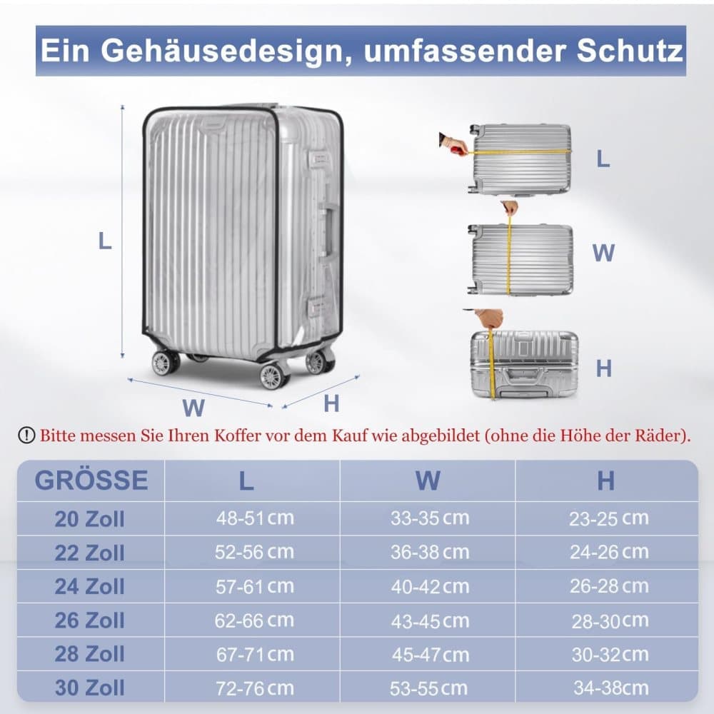 24 Inch Transparent Protective Case for Suitcase, Waterproof Dustproof Durable Extra Thick, Compatible with Cabin Bags and Suitcases - Image 4