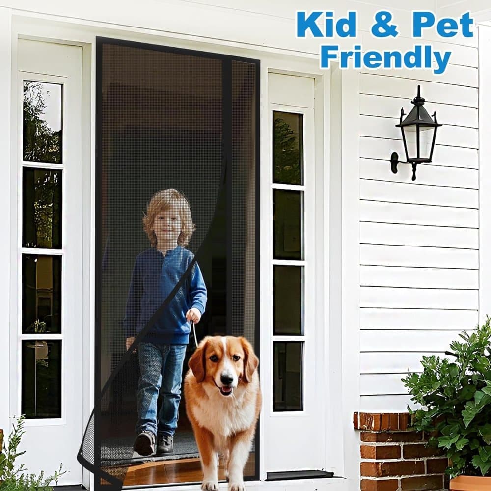 80 x 210 cm Magnetic Mosquito Net Door Self-Adhesive Side Opening Curtain Removable Durable Insect Fly and Cat Proof, 85x220 cm, Gray - Image 5