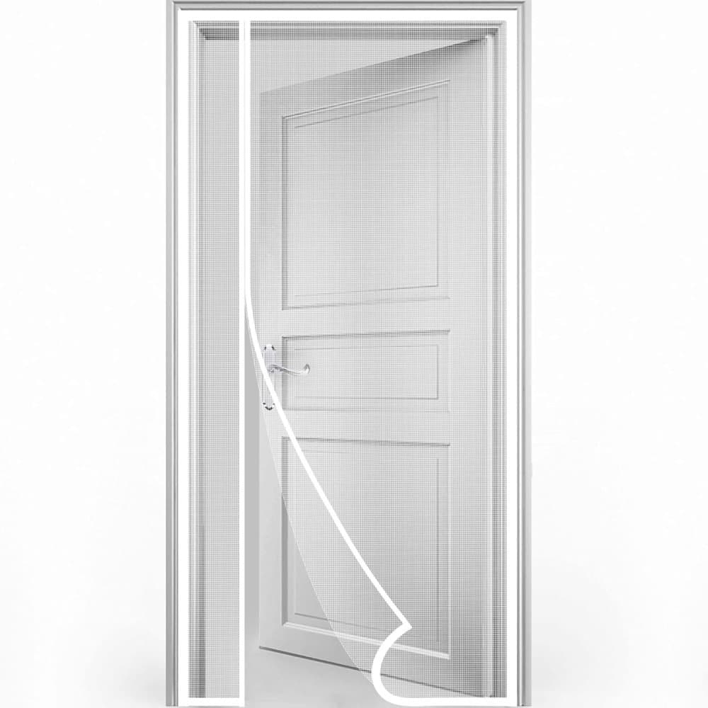 80 x 210 cm Magnetic Mosquito Net Door Self-Adhesive Side Opening Curtain Removable Durable Insect Fly and Cat Proof, White - Image 1