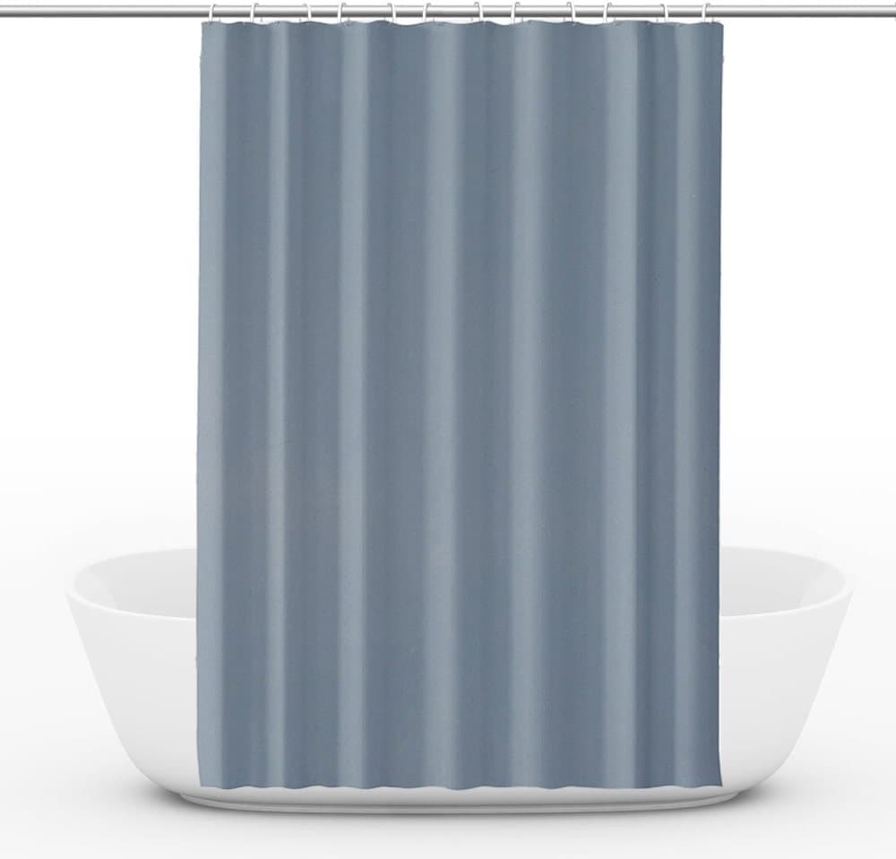 Waterproof mildew resistant PEVA shower curtain, compatible with standard shower rods, 180x180cm, Blue - Image 1