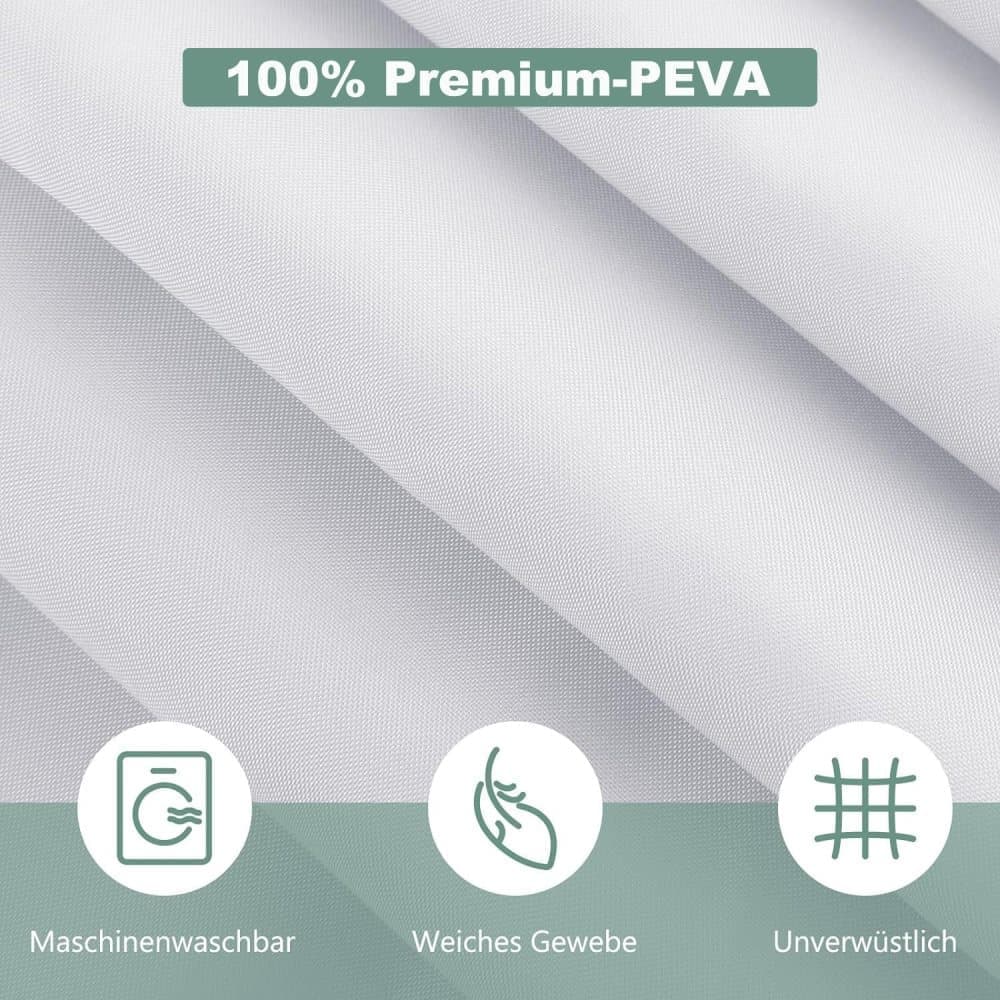 Waterproof mildew resistant PEVA shower curtain, compatible with standard shower rods, 180x180cm, Blue - Image 3