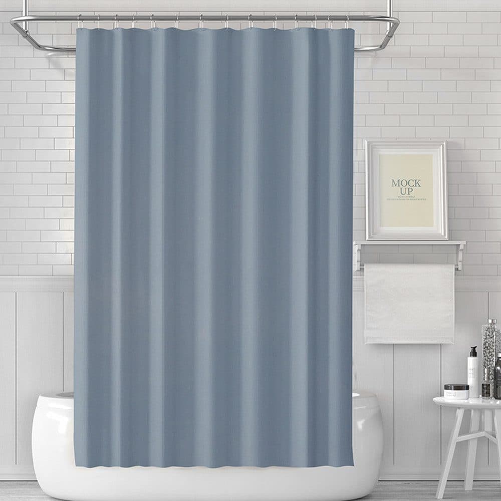 Waterproof mildew resistant PEVA shower curtain, compatible with standard shower rods, 180x180cm, Blue - Image 6