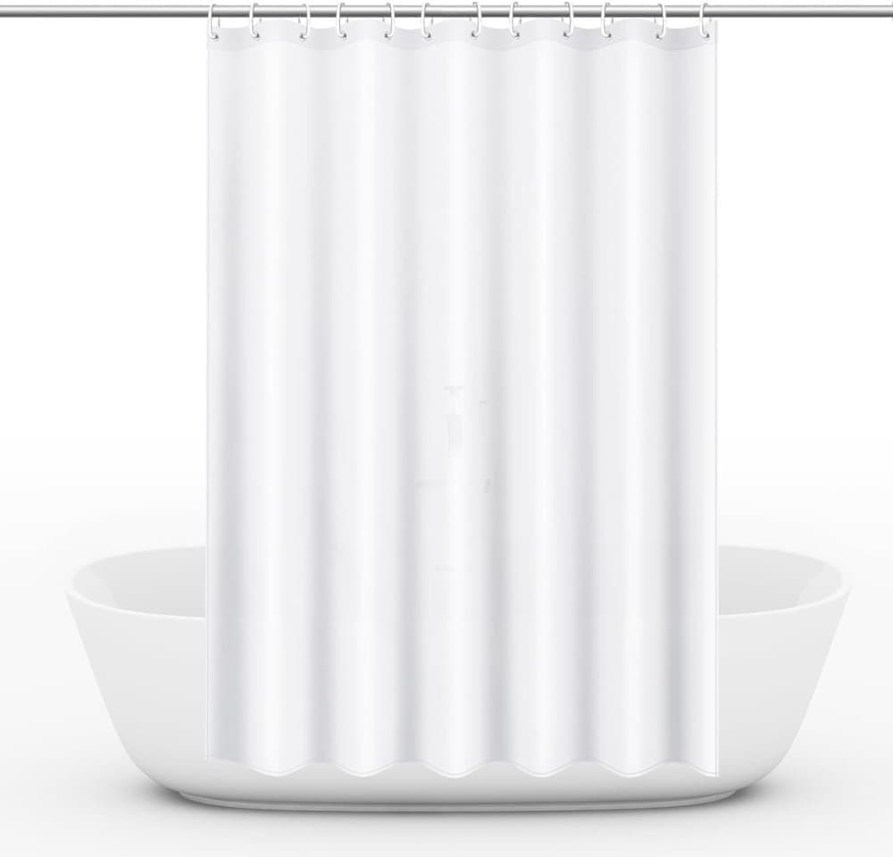 Waterproof PEVA Shower Curtain 72x72 inches, Mildew Resistant Quick-Drying Bathroom Divider, Colorfast, White - Image 1