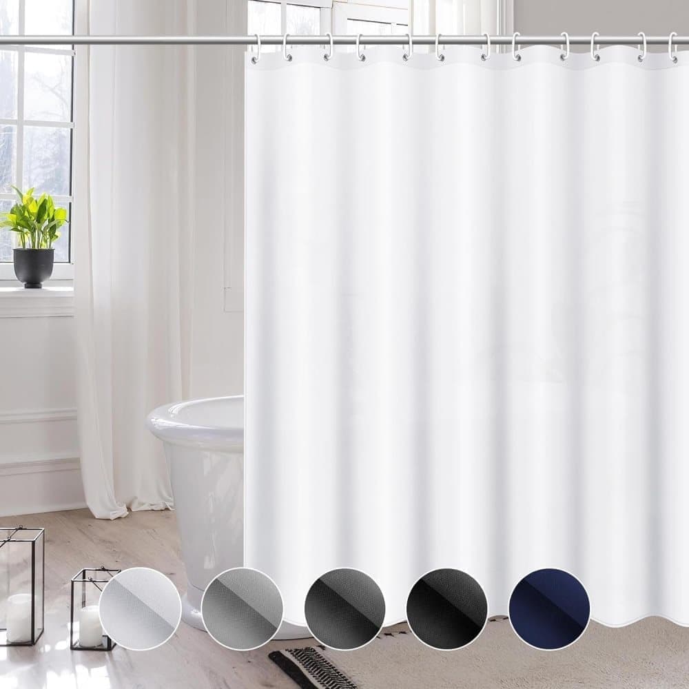 Waterproof PEVA Shower Curtain 72x72 inches, Mildew Resistant Quick-Drying Bathroom Divider, Colorfast, White - Image 2