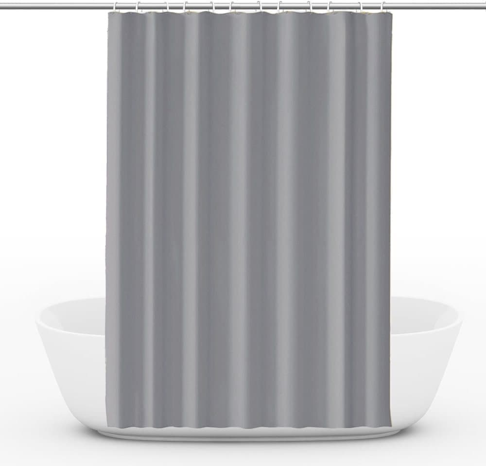 12 Hooks Reinforced PEVA Shower Curtain Waterproof Mildew Resistant Durable Quick-Drying, 72x72 inches, Gray - Image 1