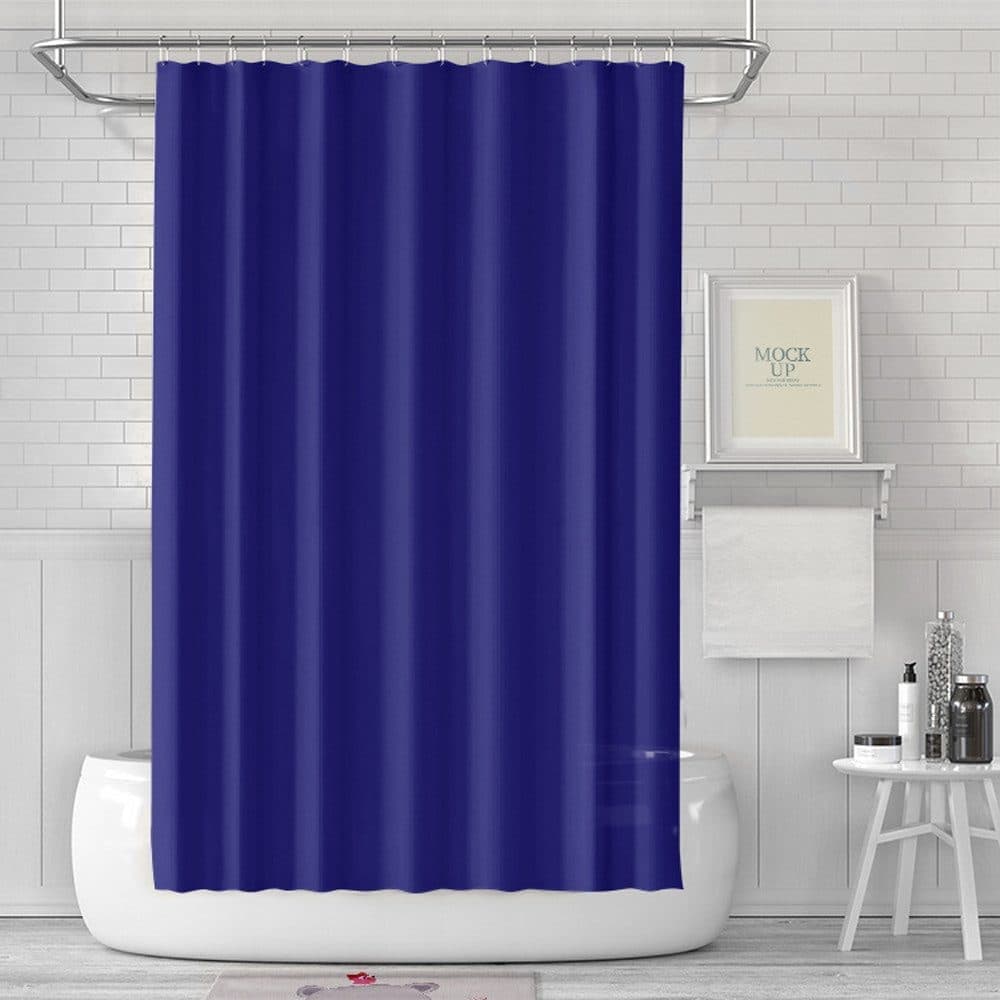 12 Hooks Reinforced PEVA Waterproof Shower Curtain Mildew Resistant Colorfast Durable Quick-Drying, 180x180cm, Dark Blue - Image 6