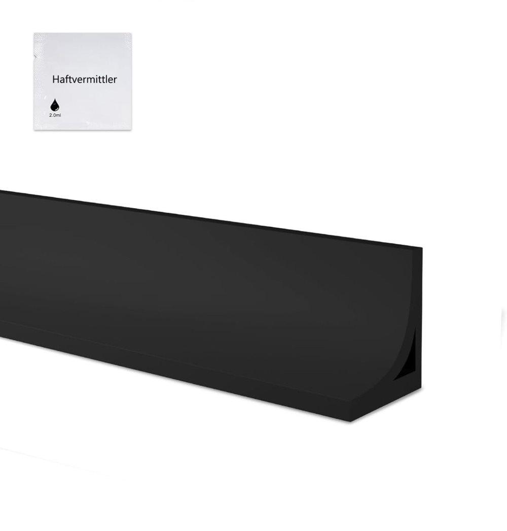 3M Flexible Silicone Shower Threshold Water Barrier, 3 cm High, Black, Waterproof Strip to Prevent Splashes - Image 1