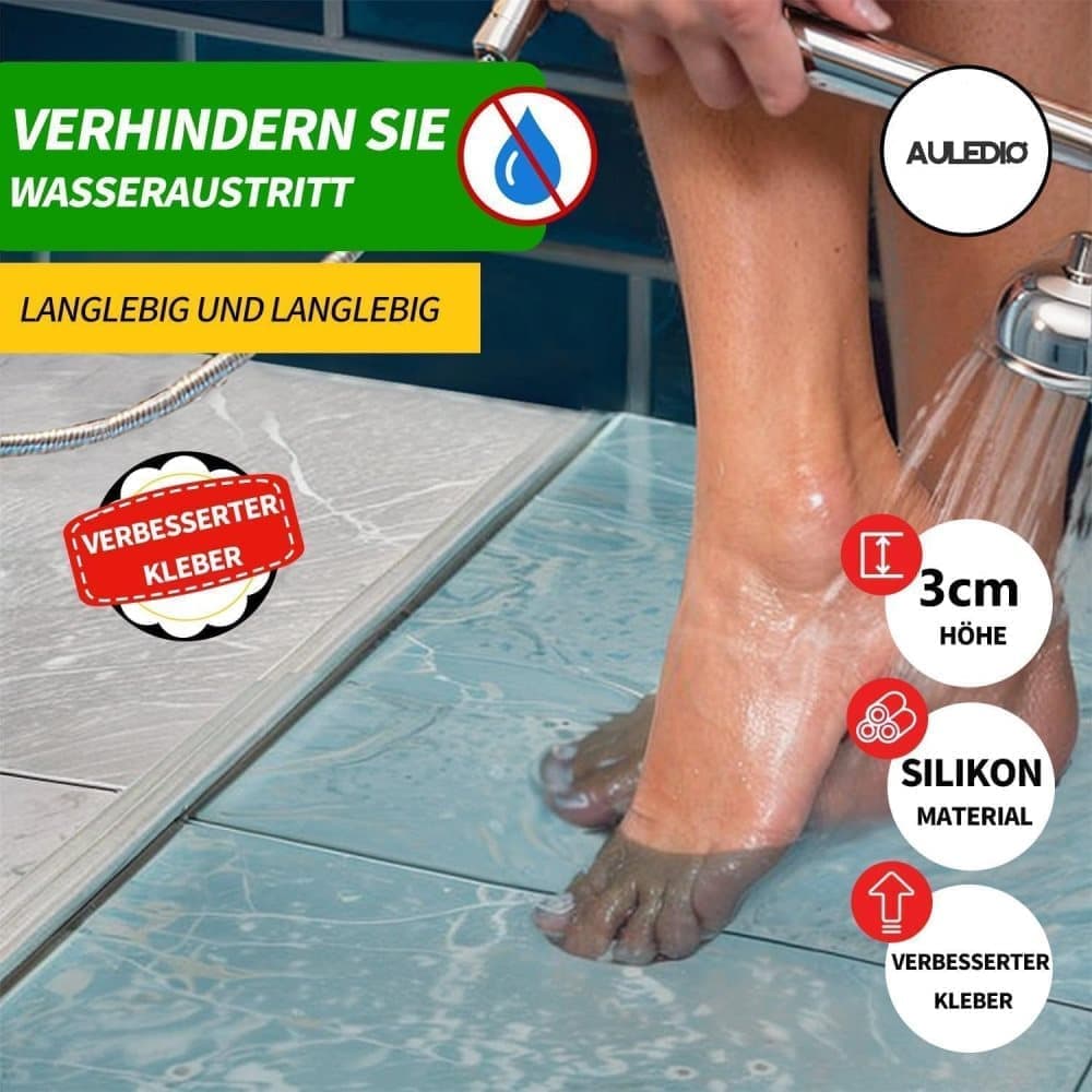 3M Flexible Silicone Shower Threshold Water Barrier, 3 cm High, Black, Waterproof Strip to Prevent Splashes - Image 5