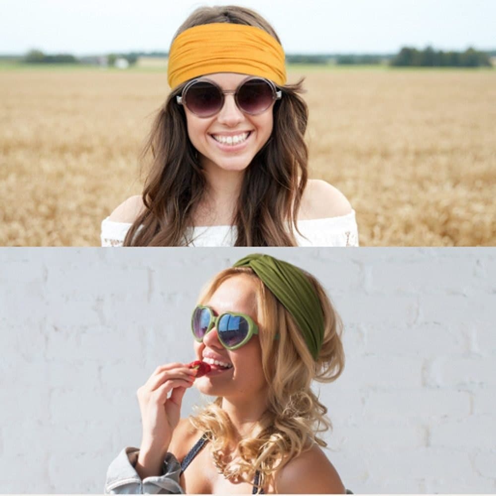 4 pcs Elastic Hair Band Headband for Yoga Training, Patterned - Image 6