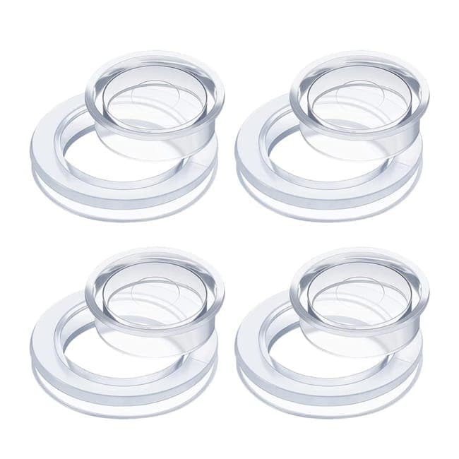 4-pack Transparent Silicone Umbrella Hole Ring and Cap for Garden and Patio, 2.5-inch - Image 1