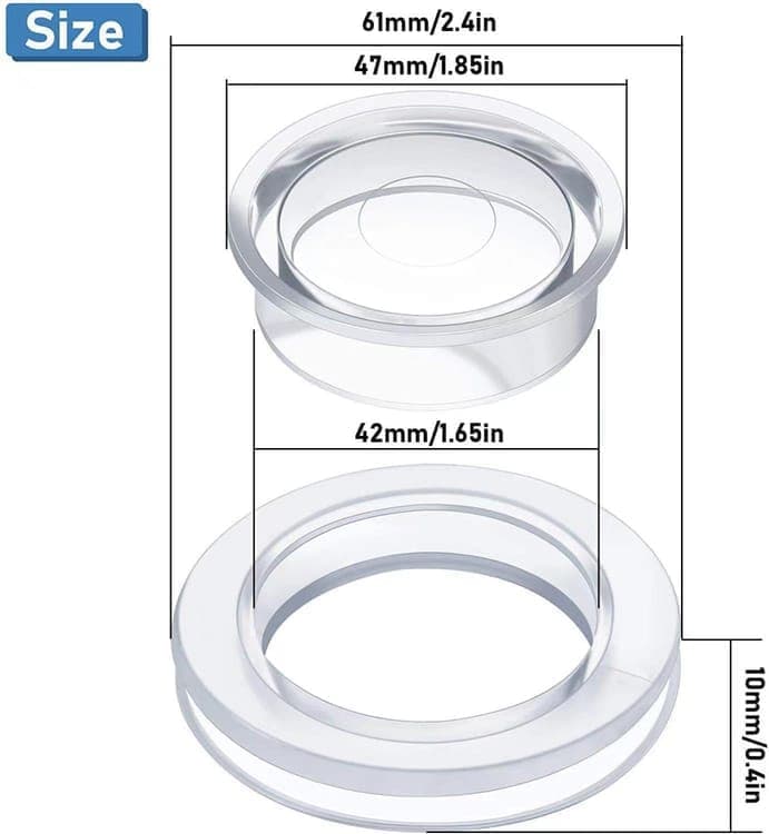 4-pack Transparent Silicone Umbrella Hole Ring and Cap for Garden and Patio, 2.5-inch - Image 5
