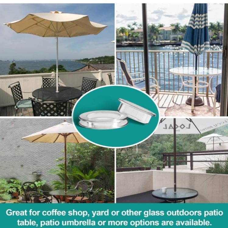 4-pack Transparent Silicone Umbrella Hole Ring and Cap for Garden and Patio, 2.5-inch - Image 6