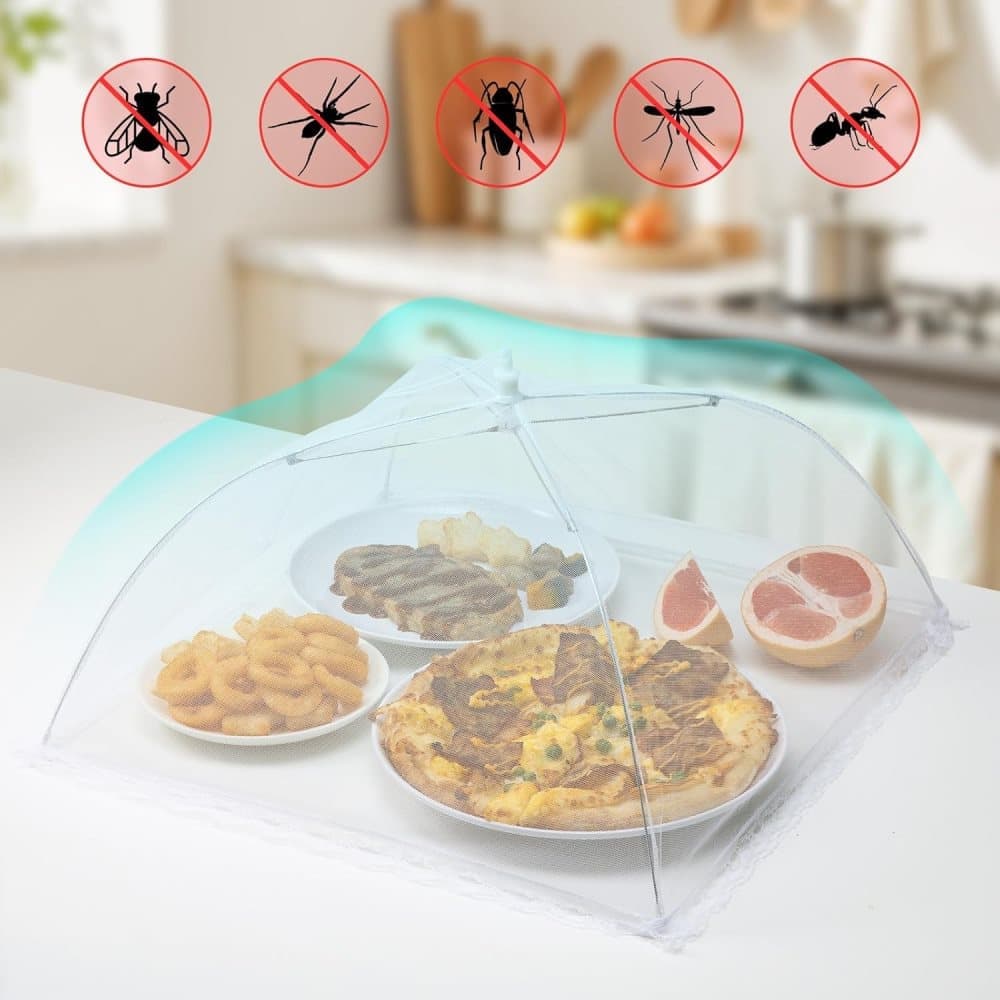 4 Pack Pop-up Food Cover Mesh Insect Net, Foldable for Camping Picnic Grilling, 43cm, Compatible with Oral-B Braun - Image 7