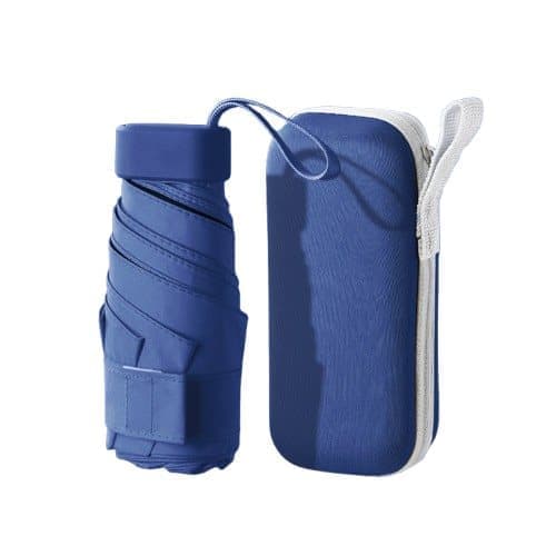 6-Fold Portable Mini Umbrella with UV Protection for Sun and Rain, Ultralight Compact, Dark Blue - Image 1