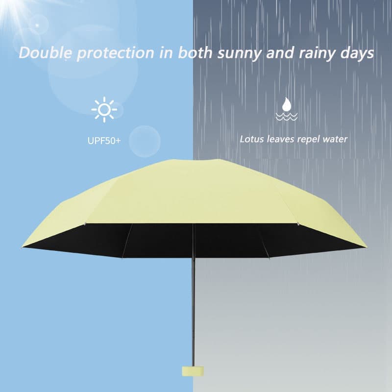 6-Fold Portable Mini Umbrella with UV Protection for Sun and Rain, Ultralight Compact, Dark Blue - Image 5