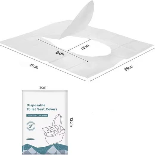 80 pcs Biodegradable Water-flushable Toilet Seat Covers, 38x46cm - Image 2