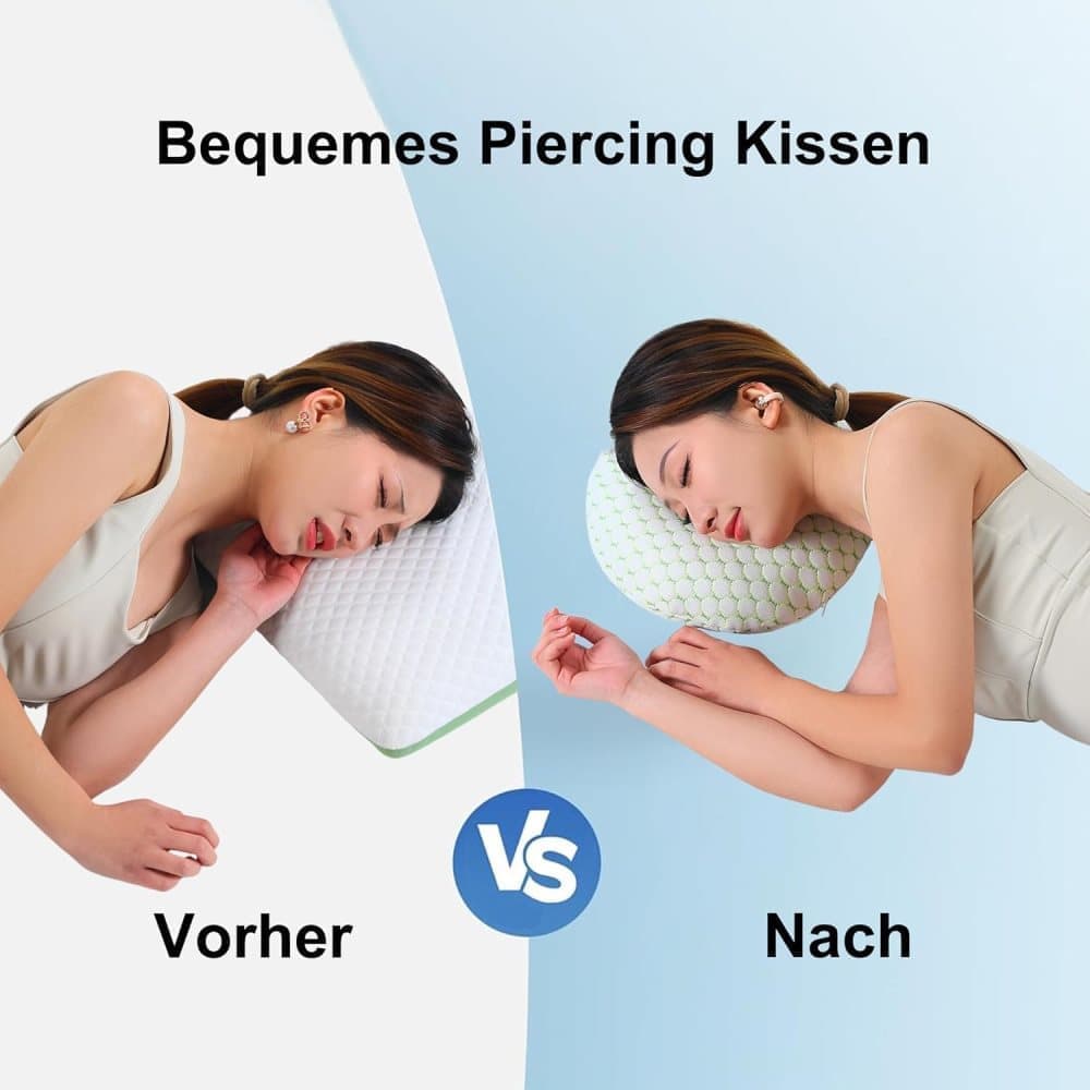 Orthopedic Pillow with Ear Holes for Side Sleeping, Super Microfiber Bamboo Fiber Perforated Pillow, Comfortable and Ear-Friendly, Pink - Image 4