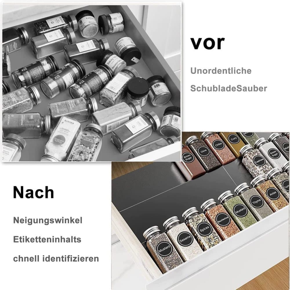 6-Piece Adjustable Spice Rack for Kitchen Storage, Compatible with Jars - Image 3