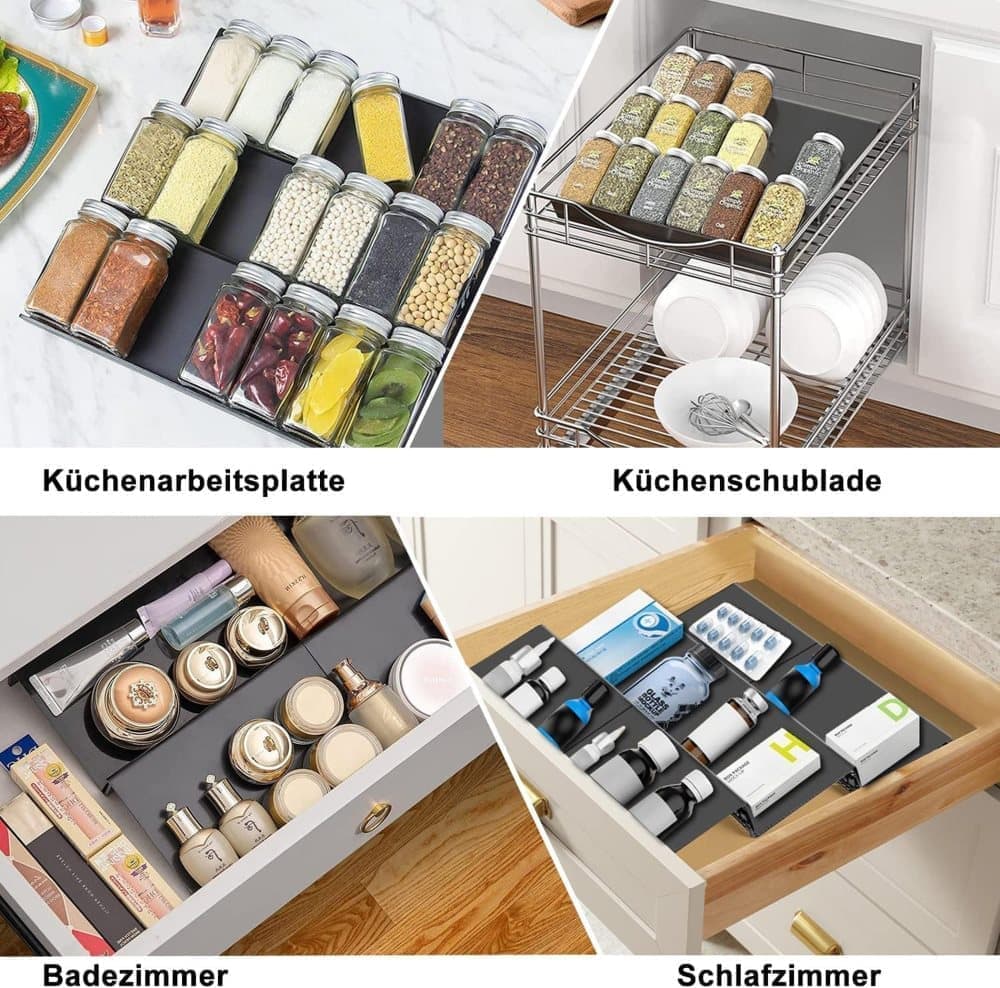 6-Piece Adjustable Spice Rack for Kitchen Storage, Compatible with Jars - Image 4