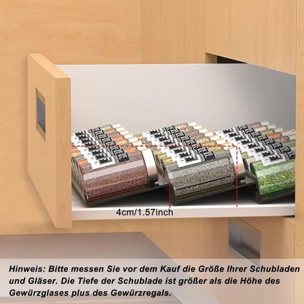 6-Piece Adjustable Spice Rack for Kitchen Storage, Compatible with Jars - Image 5