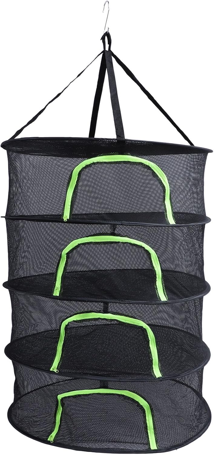 3 Layer Hanging Drying Net, 40x60cm, Foldable with Zipper for Plants Seeds and Fish - Image 1