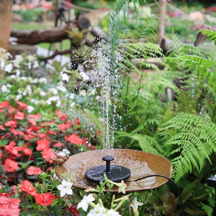 5W Solar Fountain Pump with 6 Nozzles, Floating Bird Bath, Solar Powered Garden Water Pump - Image 3