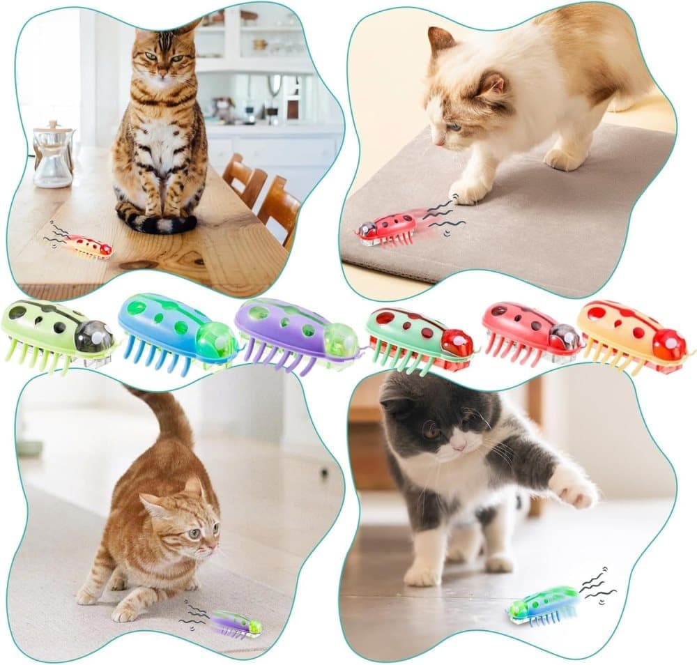 7-Piece Interactive Pet Toy for Cats and Dogs, Mini Beetle Electric Toy, Compatible with Small Pets, 4 Inches - Image 6