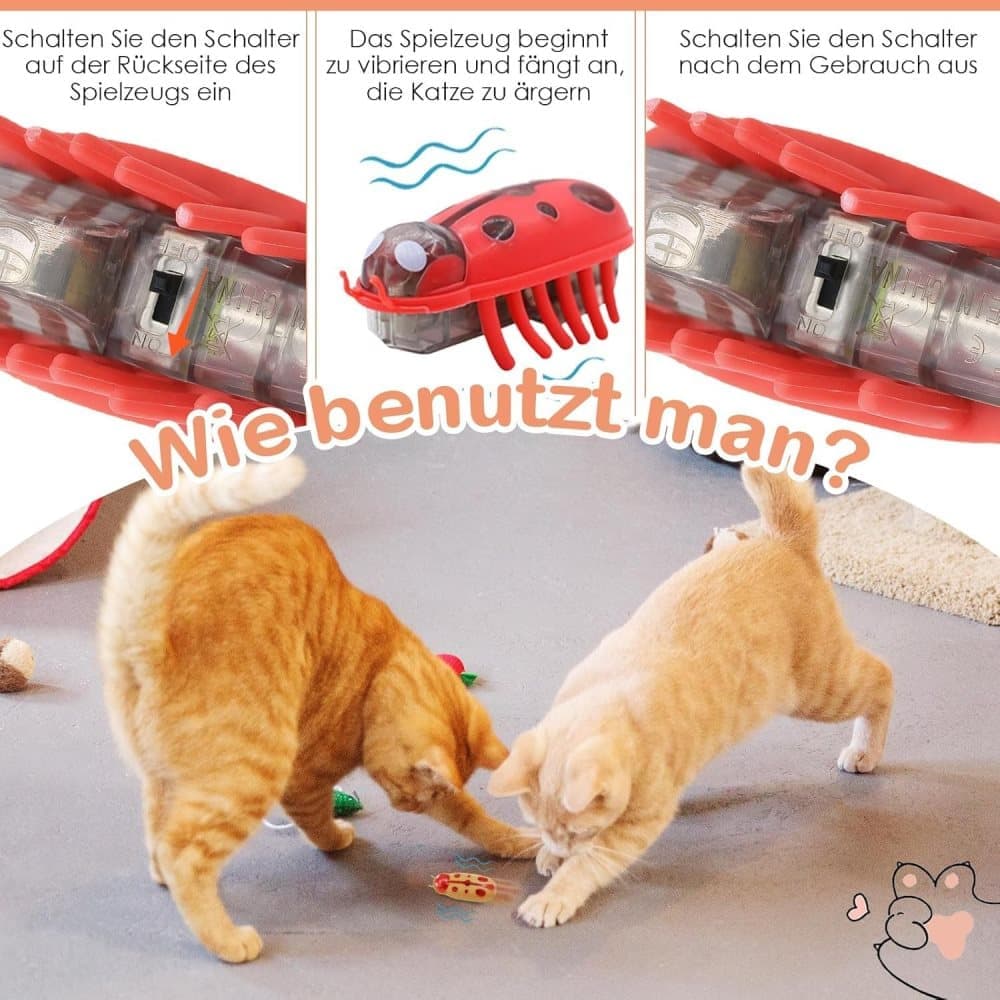 4-Piece Interactive Pet Toy for Cats and Dogs, Mini Beetle Electric Toy, Compatible with Small Pets, 4 Inches - Image 5