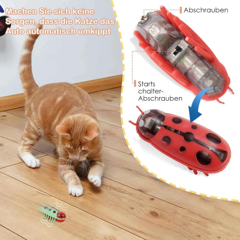 4-Piece Interactive Pet Toy for Cats and Dogs, Mini Beetle Electric Toy, Compatible with Small Pets, 4 Inches - Image 6