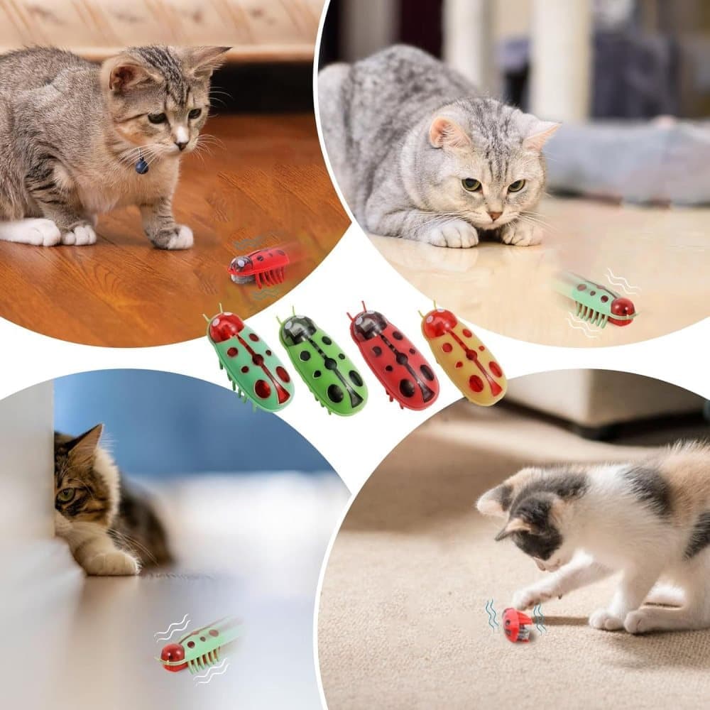 4-Piece Interactive Pet Toy for Cats and Dogs, Mini Beetle Electric Toy, Compatible with Small Pets, 4 Inches - Image 8