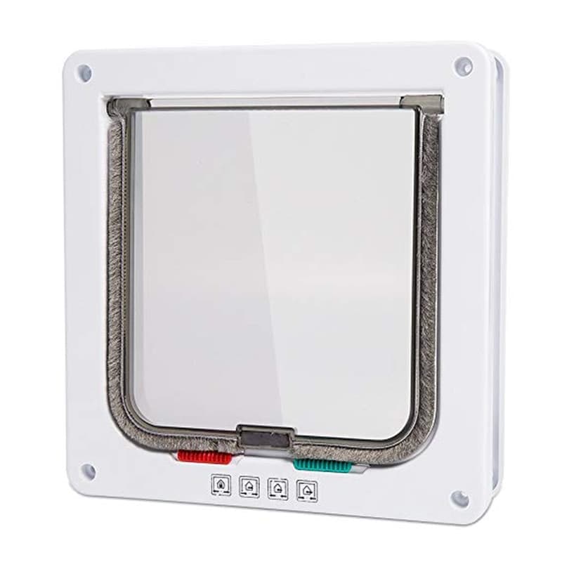 4-Way Locking Cat Flap for Small Dogs and Cats, Easy Installation, Brown, S - Image 4
