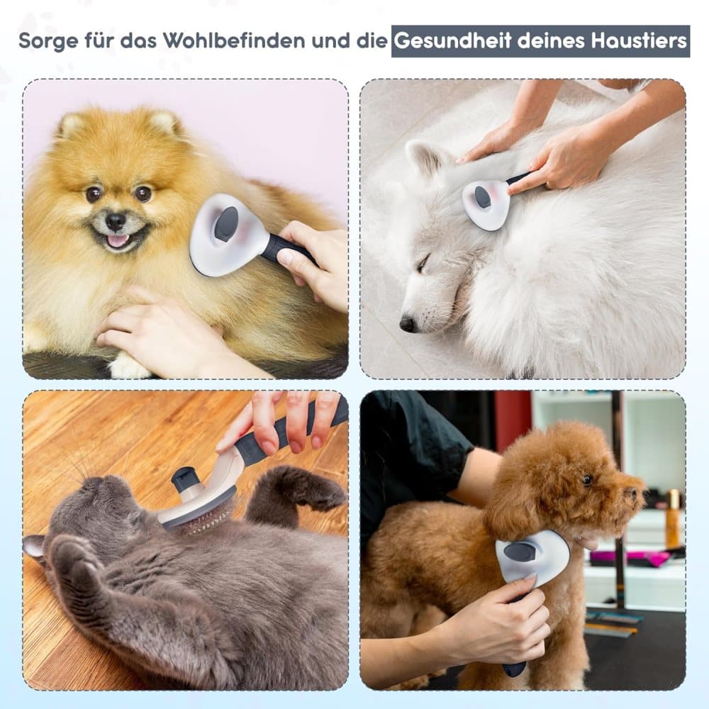 Dog brush for dogs and cats, fur brush, compatible with all breeds, Gray - Image 5