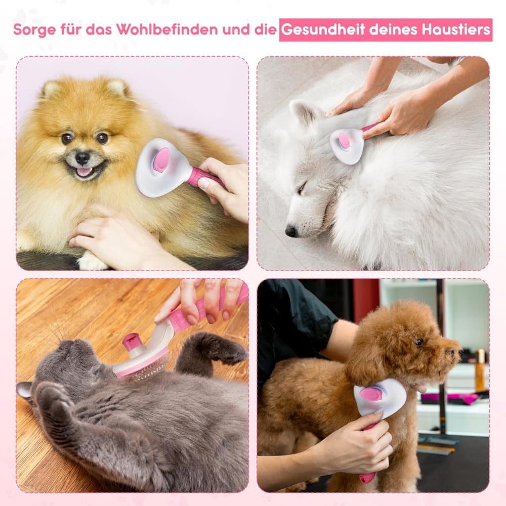 Dog brush and fur brush for dogs and cats, Pink - Image 5