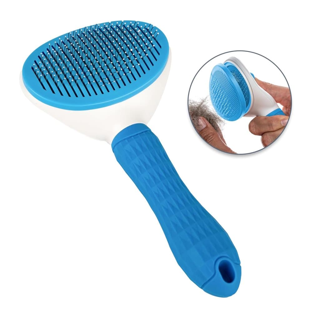 Dog brush for dogs and cats, fur brush, compatible with all breeds, Blue - Image 1