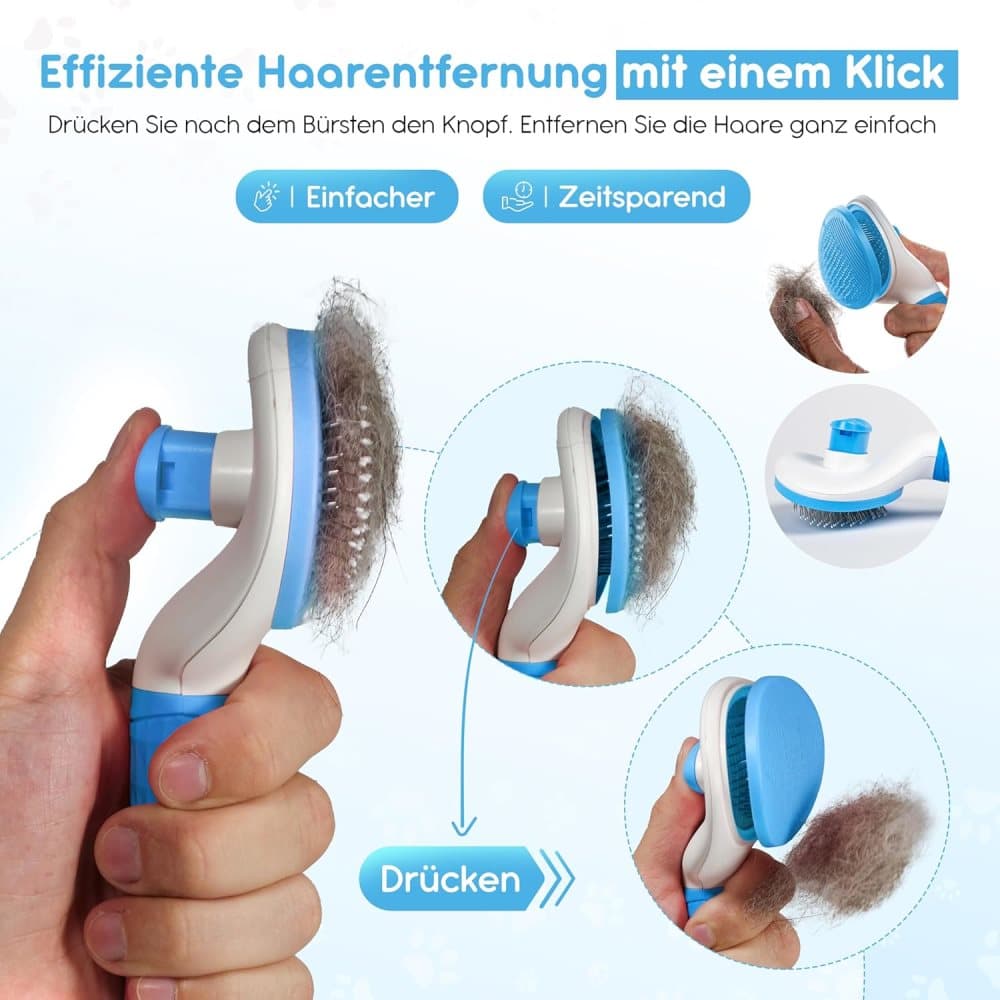 Dog brush for dogs and cats, fur brush, compatible with all breeds, Blue - Image 5