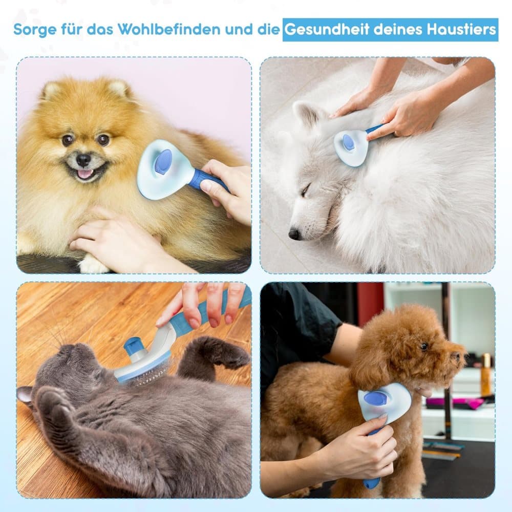 Dog brush for dogs and cats, fur brush, compatible with all breeds, Blue - Image 8