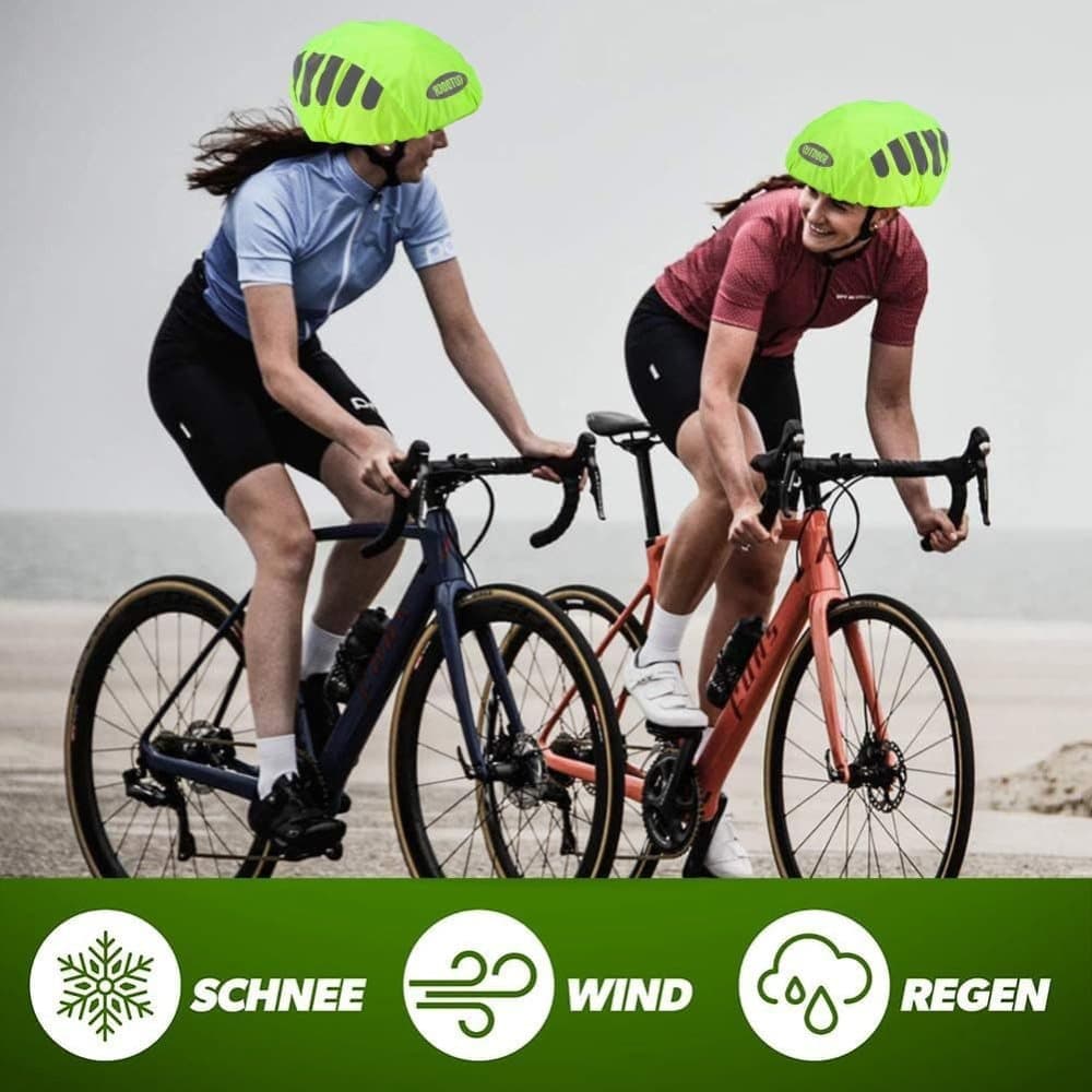 Reflective Bicycle Helmet Cover, Water and Wind Resistant Rain Cover, Green - Image 7
