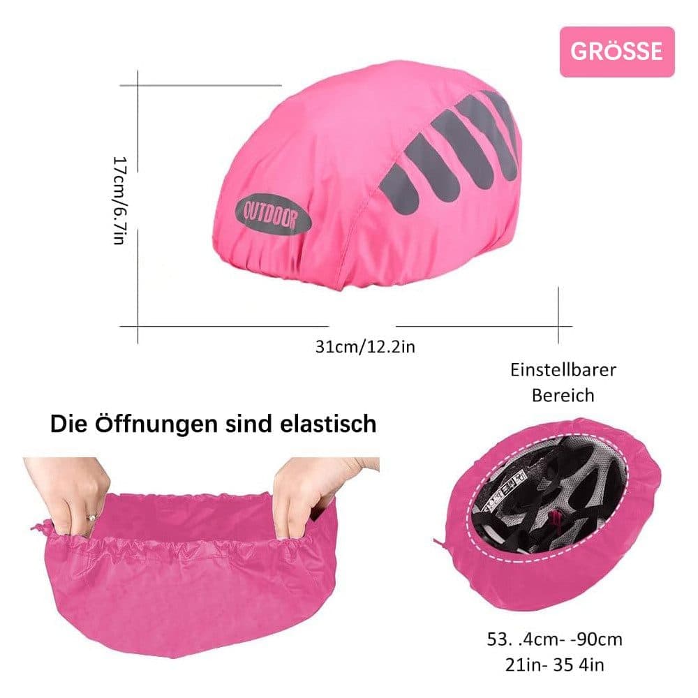 Reflective Bicycle Helmet Cover, Universal Wind and Water Resistant, Compatible with All Brands, Pink - Image 2