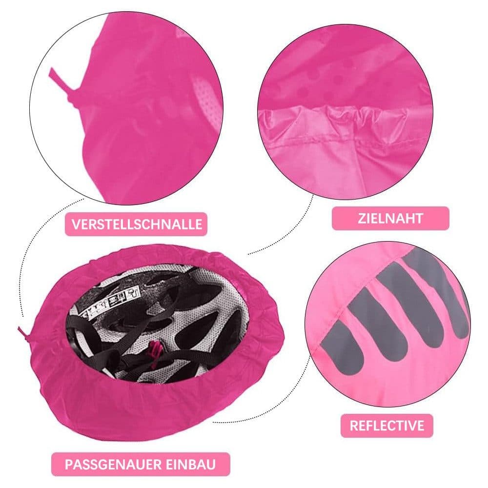 Reflective Bicycle Helmet Cover, Universal Wind and Water Resistant, Compatible with All Brands, Pink - Image 3