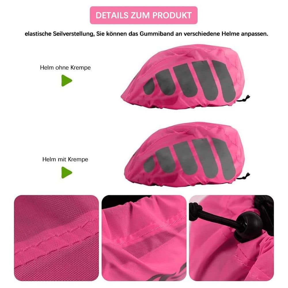 Reflective Bicycle Helmet Cover, Universal Wind and Water Resistant, Compatible with All Brands, Pink - Image 4
