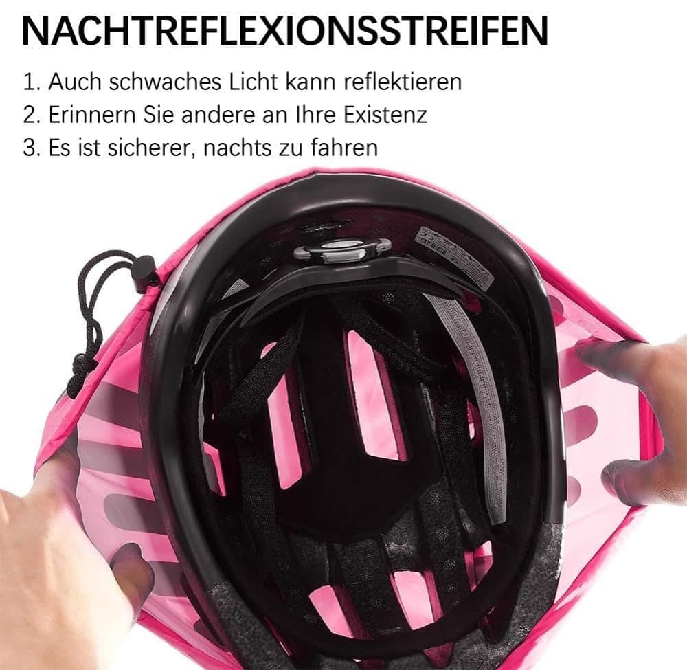 Reflective Bicycle Helmet Cover, Universal Wind and Water Resistant, Compatible with All Brands, Pink - Image 5