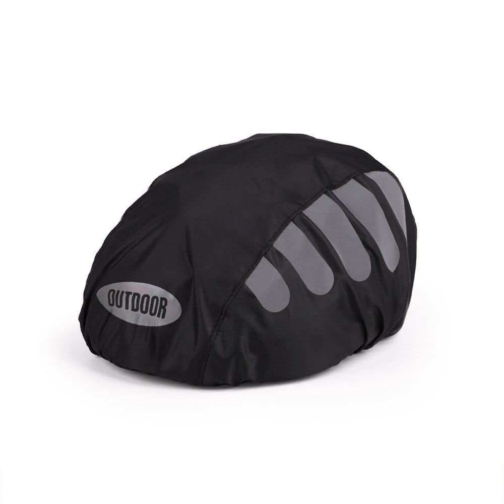 Reflective Bicycle Helmet Cover, Water and Wind Resistant Rain Cover, Black - Image 1