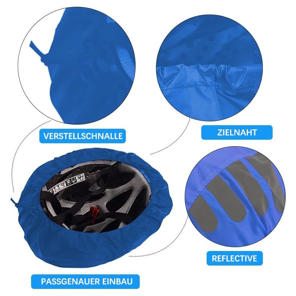 Reflective Bicycle Helmet Cover, Water and Wind Resistant Rain Cover, Black - Image 3