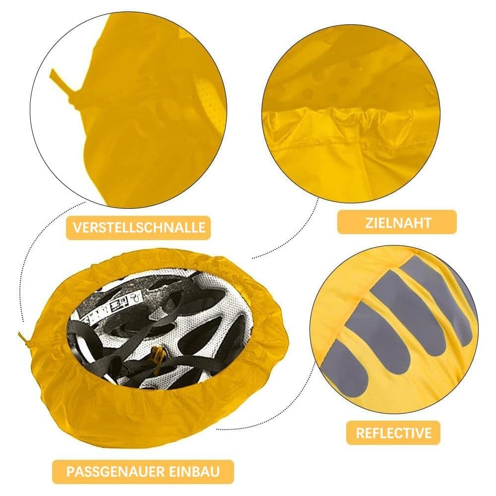 Reflective Bicycle Helmet Cover, Universal Fit, Wind and Water Resistant, Yellow - Image 3
