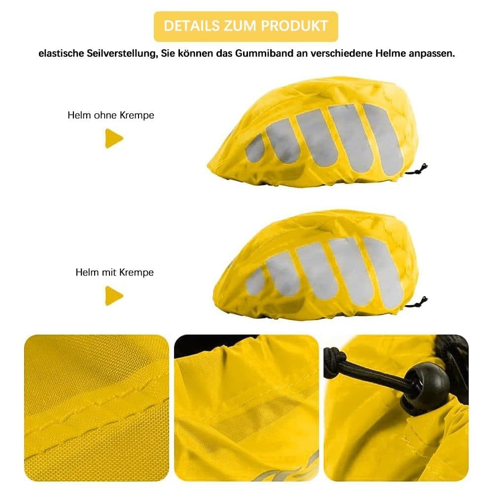 Reflective Bicycle Helmet Cover, Universal Fit, Wind and Water Resistant, Yellow - Image 4