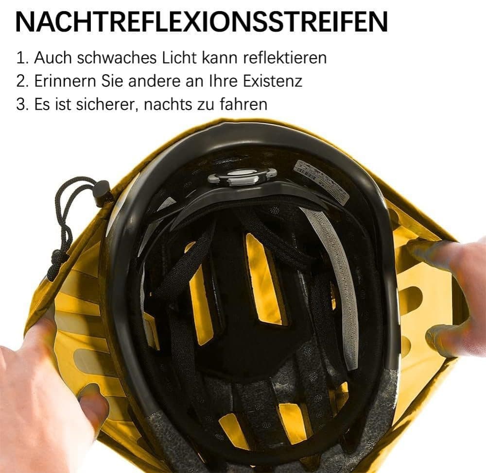Reflective Bicycle Helmet Cover, Universal Fit, Wind and Water Resistant, Yellow - Image 5