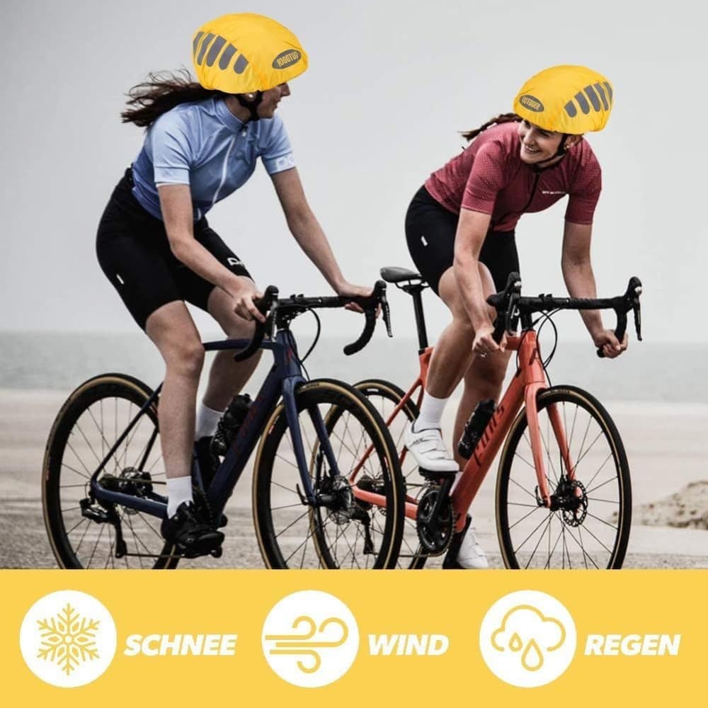 Reflective Bicycle Helmet Cover, Universal Fit, Wind and Water Resistant, Yellow - Image 7