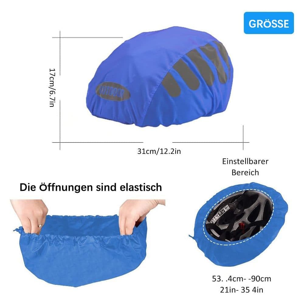Reflective Bicycle Helmet Cover, Universal Wind and Water Resistant, Compatible with All Bikes, Orange - Image 2